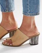 Asos Talk Leather Mule - Beige