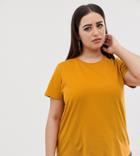 Asos Design Curve Ultimate T-shirt With Crew Neck In Mustard - Orange