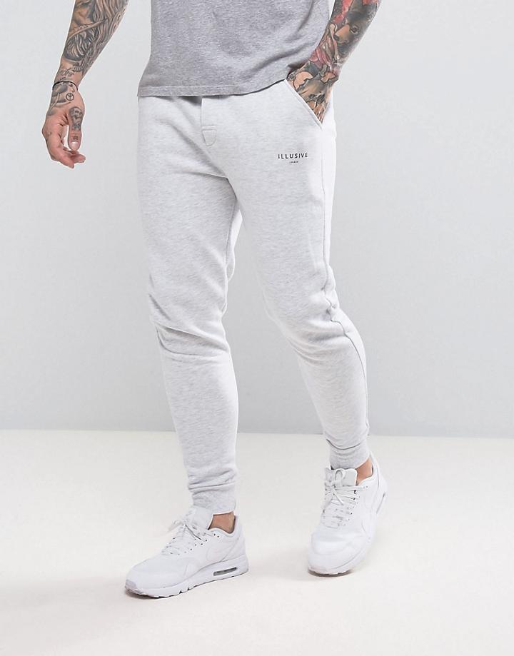 Illusive London Skinny Joggers In Gray - Gray