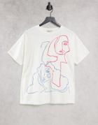 Pull & Bear Graphic Logo T-shirt In White