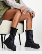 Asos Design Alice Shearling Lined Pull On Boots In Black