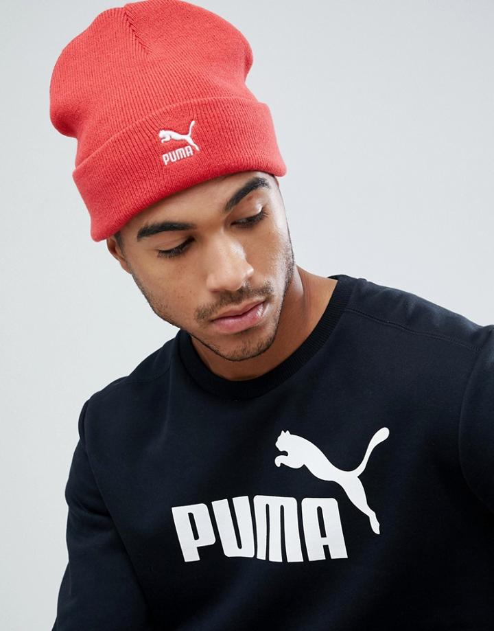 Puma Archive Logo Beanie In Red 02174003 - Red