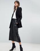Asos Premium Leather Culotte - Black