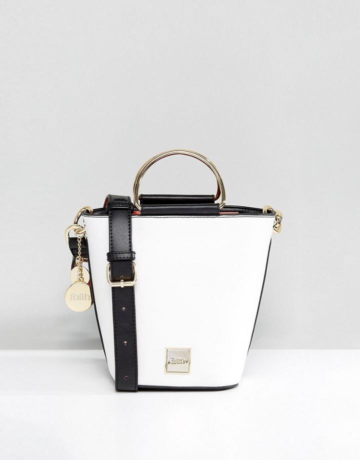 Faith Metal Handle Cross Body Bag - Black