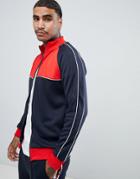 Only & Sons Track Jacket With Color Blocking - Navy