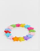 Asos Design Pack Of 2 Stretch Bracelets With Plastic Star Beads - Multi