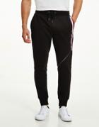 Tommy Hilfiger Split Corp Stripe Cuffed Sweatpants In Black