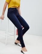 Pieces Shape Up Mid Rise Jegging Jean In Blue-navy