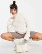 Na-kd Folded High Neck Sweater In Off-white
