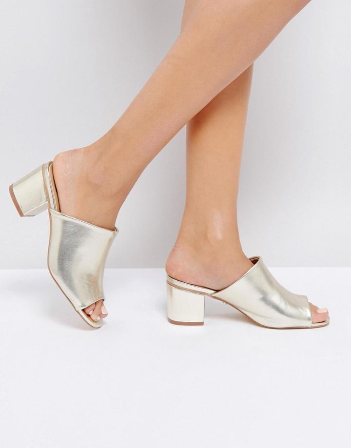 Oasis Heeled Mule - Gold