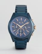 Armani Exchange Ax2607 Chronograph Bracelet Watch In Blue 44mm - Black