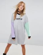 The Ragged Priest Aggy Pent Up T-shirt Dress - Multi
