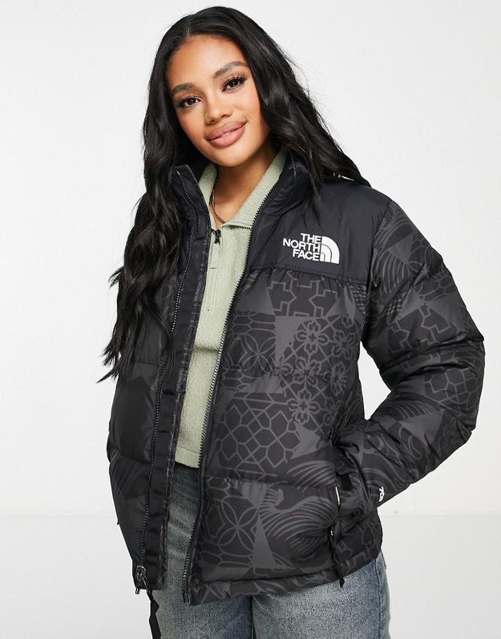 The North Face Ic Geo 1996 Retro Nuptse Jacket In Blue/red
