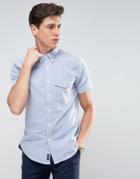 Abercrombie & Fitch Shirt Short Sleeve Muscle Slim Fit In Blue - Blue