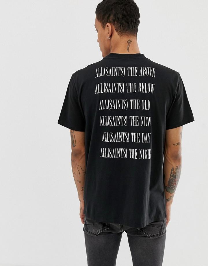 Allsaints T-shirt With Logo Print In Black - Black