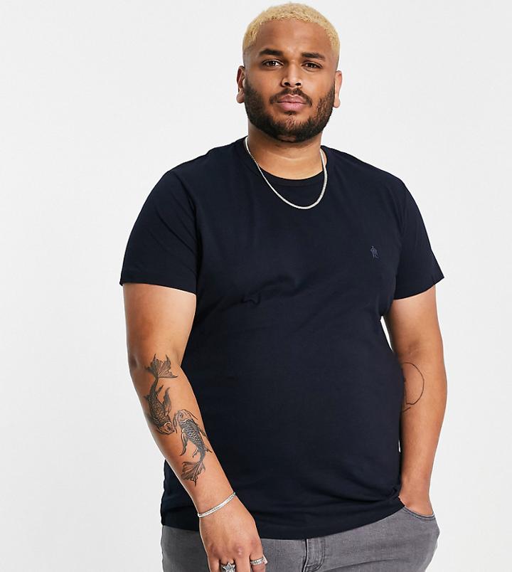 French Connection Plus Crew Neck T-shirt In Navy