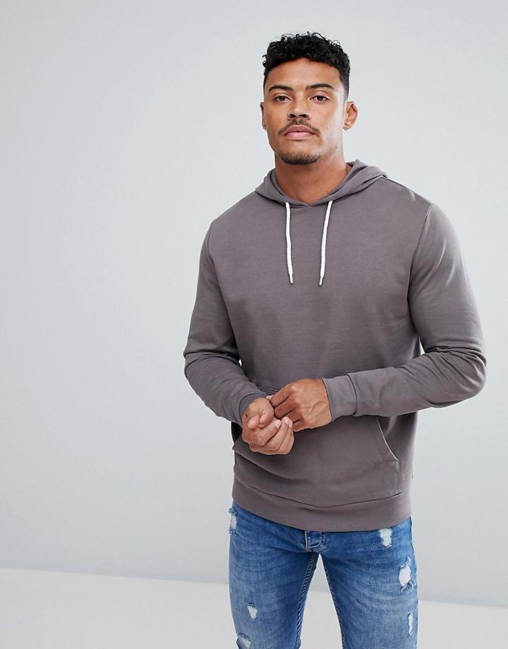 Asos Hoodie In Gray - Red