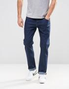 Asos Relaxed Jeans In Raw Blue - Blue
