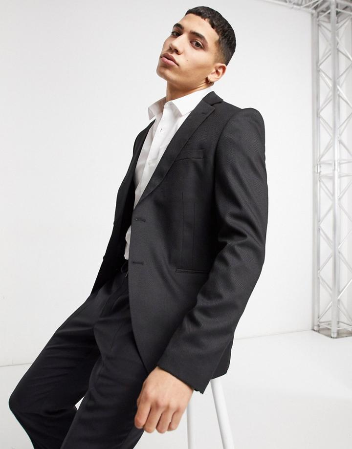 Bolongaro Trevor Plain Super Skinny Suit Jacket In Black