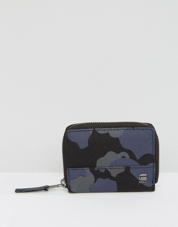 G-star Depax Camo Zip Wallet - Blue
