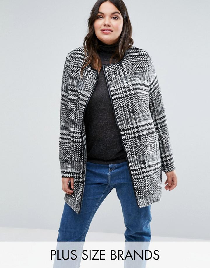 Junarose Plus Coat In Check - Multi