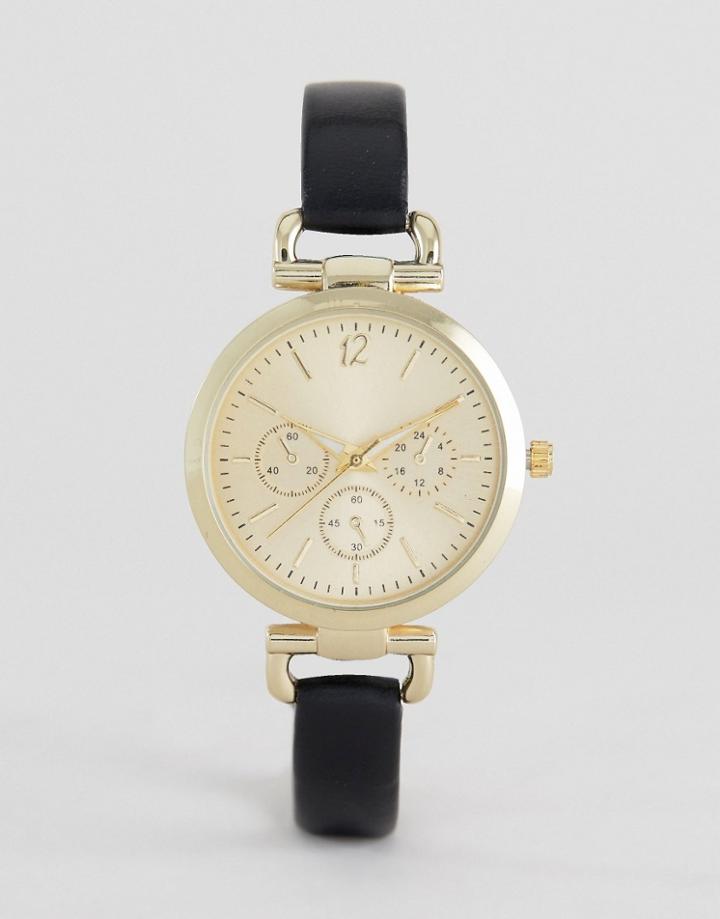 New Look Gold Link Detail Watch - Black