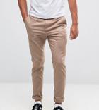 Asos Tall Skinny Chinos In Stone