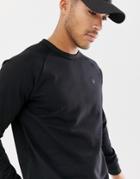 G-star Crew Neck Sweat With Zip Detail On Black - Black