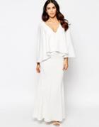 Jarlo Caped Sleeve Maxi Dress - Ivory