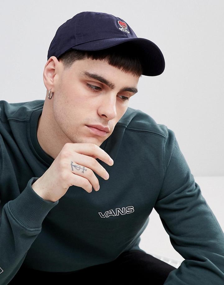 Element Fluky Dad Cap With Tough Love Logo In Navy - Navy