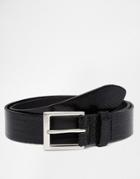 Fred Perry Textured Leather Belt - Black