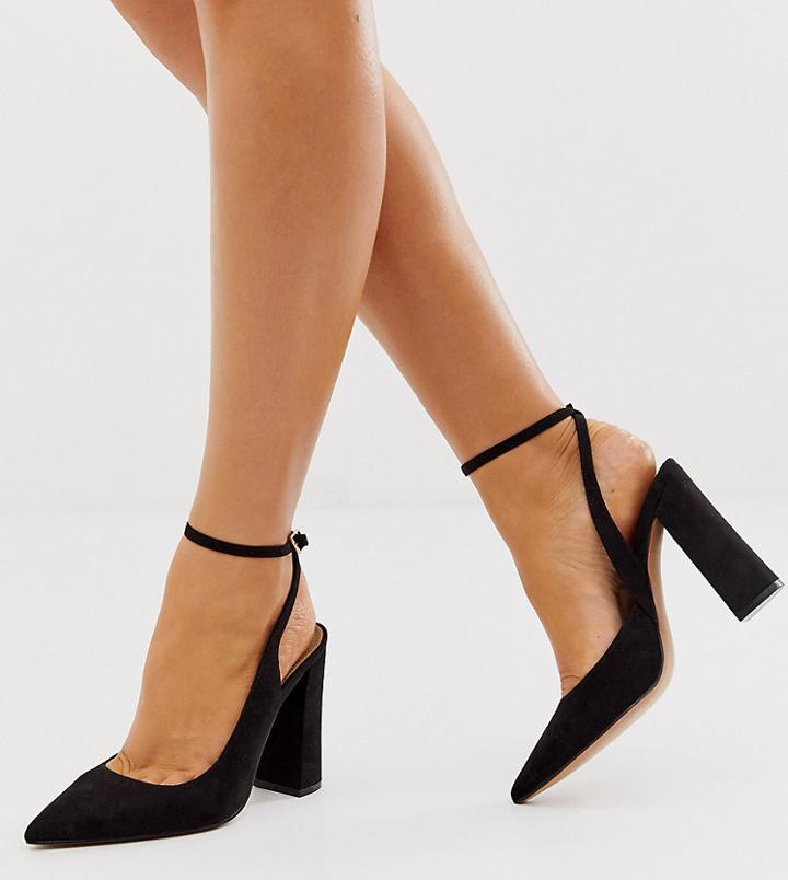 Asos Design Wide Fit Pace High Block Heels In Black