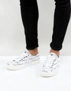 Armani Jeans All Over Logo Sneakers In White - White
