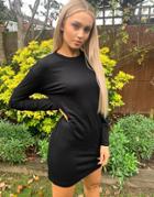 Brave Soul Lana Lounge T-shirt Dress In Black