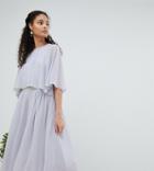 Tfnc Chiffon Bridesmaid Cape Cover Up - Blue