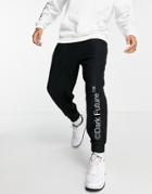 Asos Dark Future Relaxed Polar Fleece Sweatpants In Black With Embroidered Logo - Part Of A Set