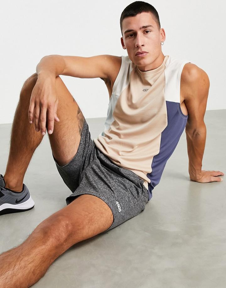 Asos 4505 Training Sleeveless T-shirt With Contrast Panels-multi