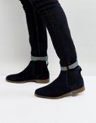 Kg By Kurt Geiger Guildford Chelsea Boot In Navy Suede - Blue