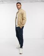 Polo Ralph Lauren Baracuda Player Logo Cotton Harrington Jacket In Tan-brown
