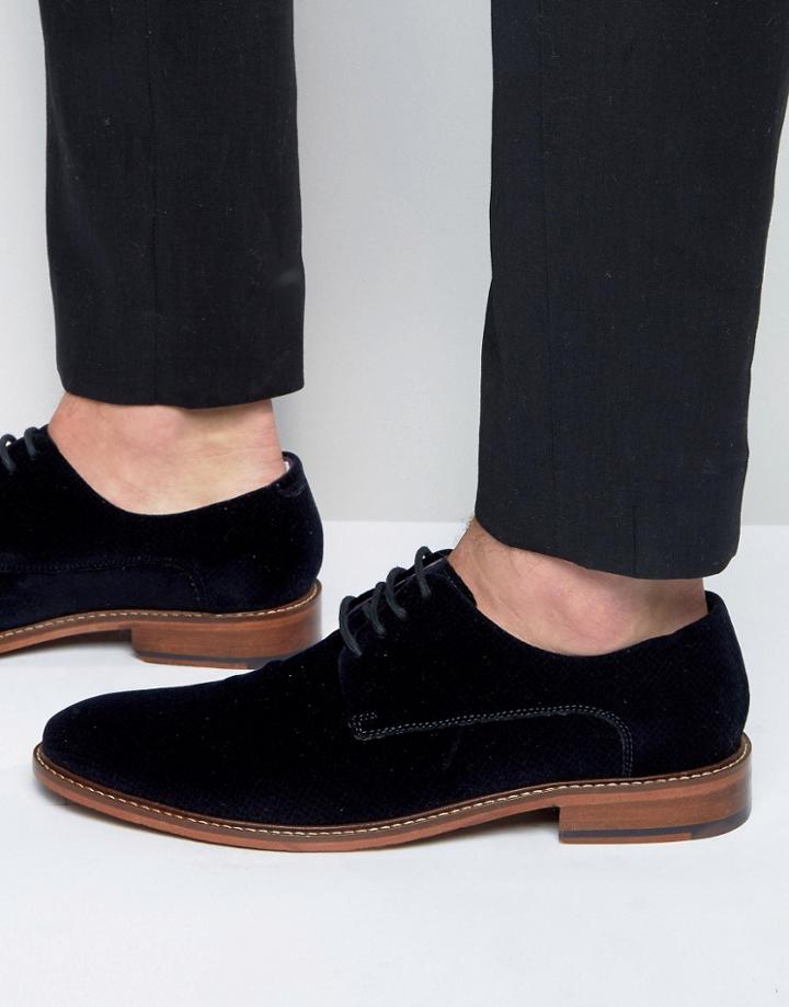 Ted Baker Nierro Velvet Derby Shoes - Navy