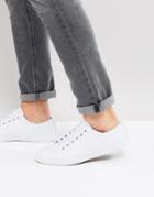Fred Perry Kingston Leather Plimsolls In White - White