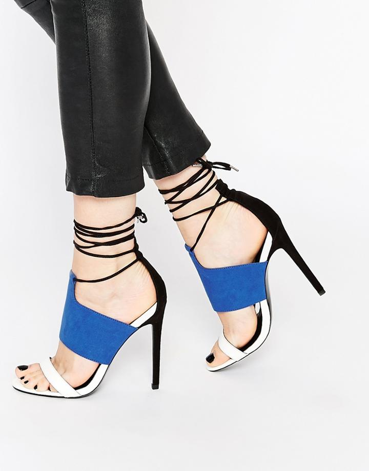 Asos Hendricks Lace Up Heeled Sandals - Multi