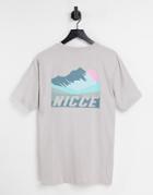 Nicce Valley Backprint T-shirt In Gray-white