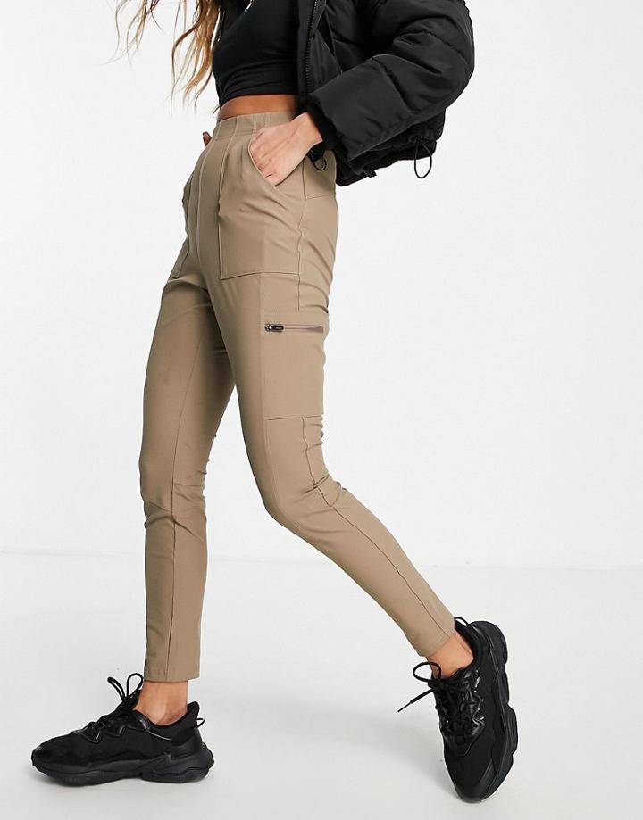 Asos 4505 Skinny Hiking Pants In Beige-neutral