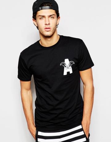 Asphalt Yacht Club T-shirt With Bat Back Print - Black