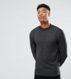 French Connection Tall Cotton Turtle Sweater-gray