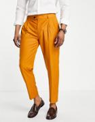 Gianni Feraud Loose Carrot Fit Suit Pants-brown
