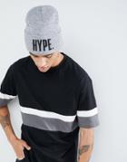 Hype Beanie With Logo In Gray - Gray