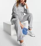 Asos Design Maternity Supersoft High Neck Tracksuit / Under The Bump Sweatpants In Gray-grey