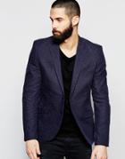 Only & Sons Suit Jacket With Fleck In Slim Fit - Navy